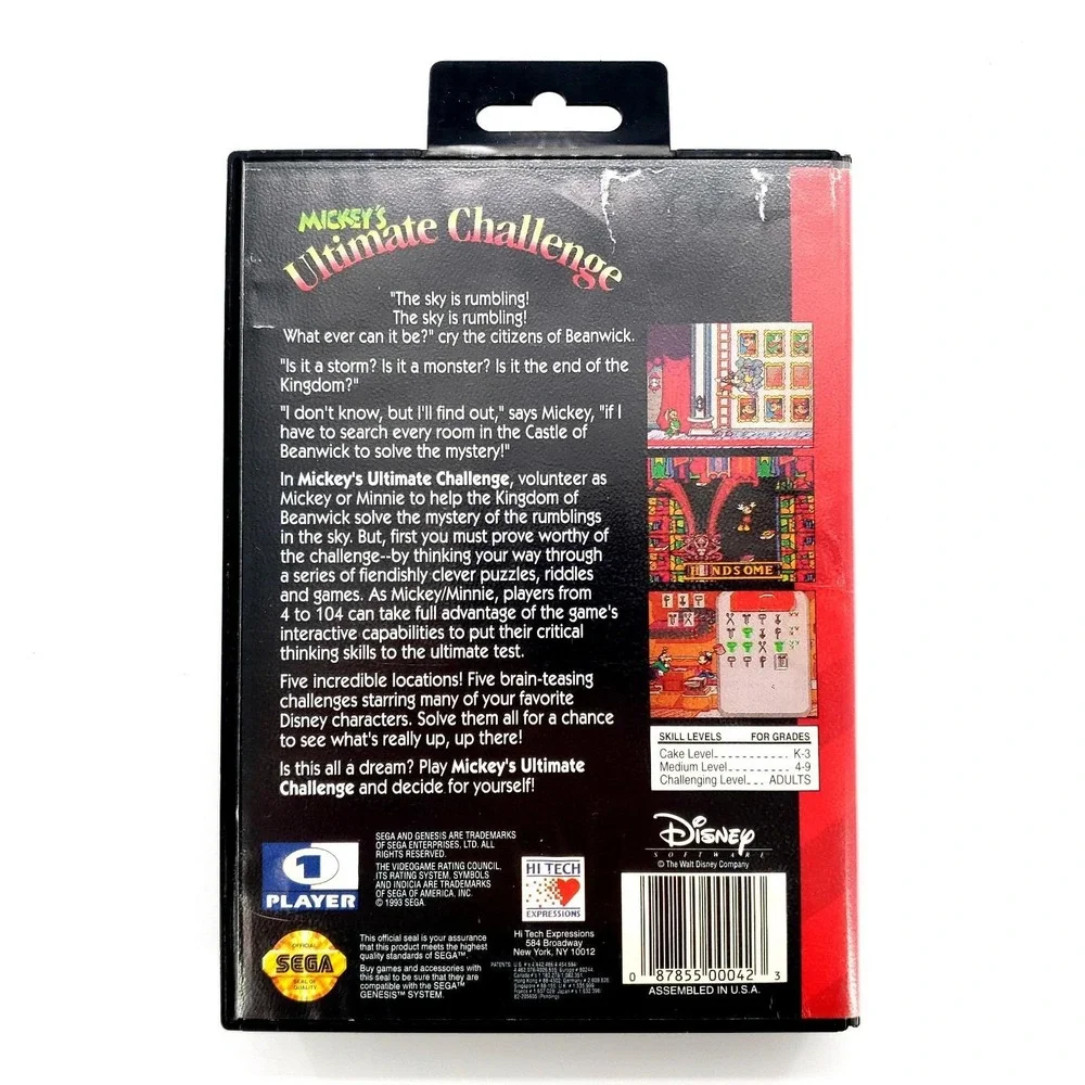 Mickey's Ultimate Challenge (Sega Genesis, 1994) Authentic No Manual Tested